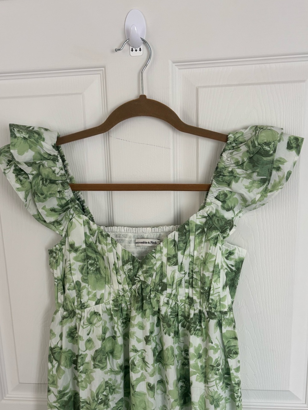 Abercrombie & Fitch Ruffle Sleeve Poplin Midi Dress Size SP Small Petite - Picture 6 of 6